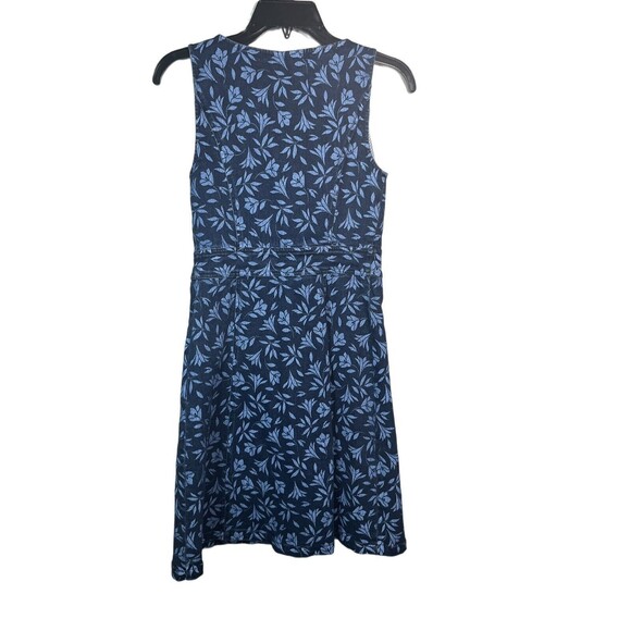 Draper James Navy Leaf Print Mini Dress - Picture 3 of 8